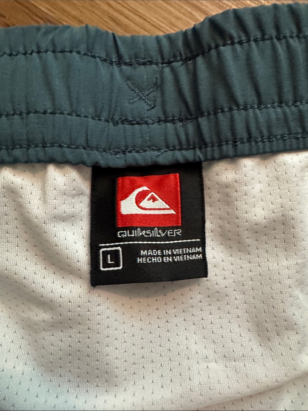 NWT | Quiksilver Teal and White Micro-Striped Boardshorts - Picture 3 of 8